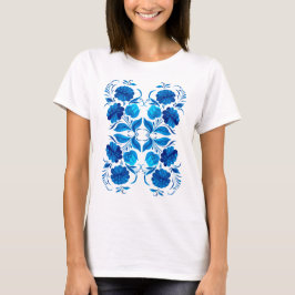 Camiseta Muster aus blauen Blumen 