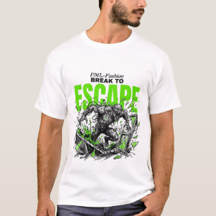Camiseta Mutante ESCAPE Gráfico de Terror de Ciencia Ficci