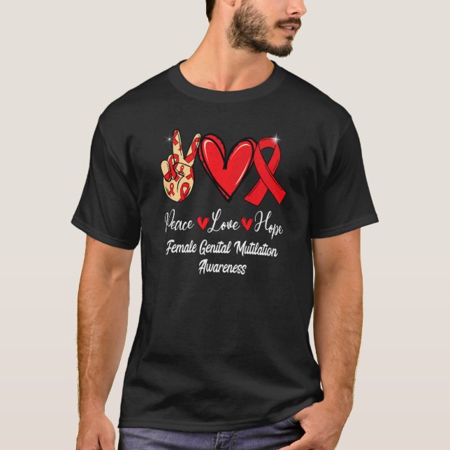 Camiseta Mutilación Genital Femenina Paz Amor Esperanza Cin (Anverso)
