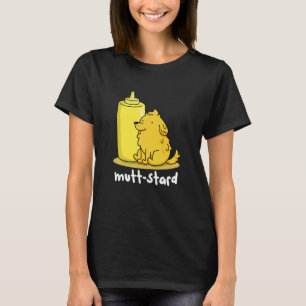 Camiseta Mutt-stard Funny Doggy Mustard Pun Dark BG