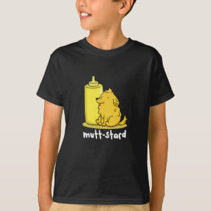 Camiseta Mutt-stard Funny Doggy Mustard Pun Dark BG