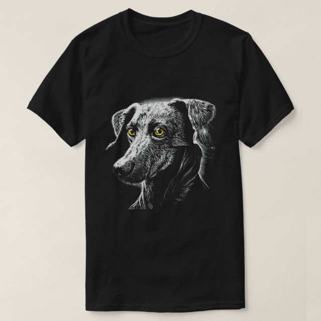 Camiseta Mutt T-Shirt de Green Eyes Scratchboard (Diseño del anverso)
