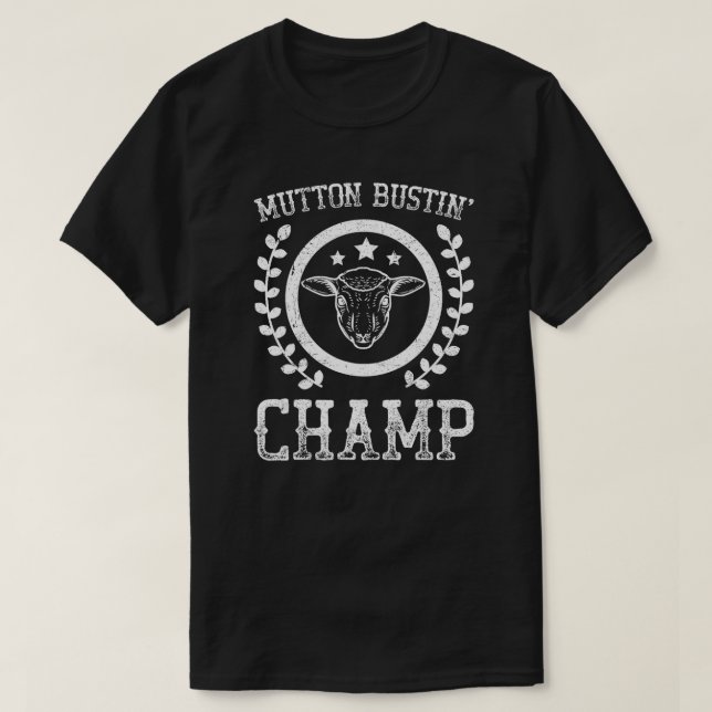 Camiseta Mutton Bustin Champ Rodeo (Diseño del anverso)