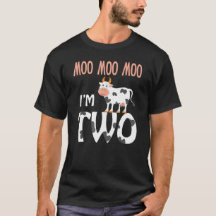 Camiseta Muu Muu Muu Cumplo Dos 2º Segundo Cumpleaños Vaca