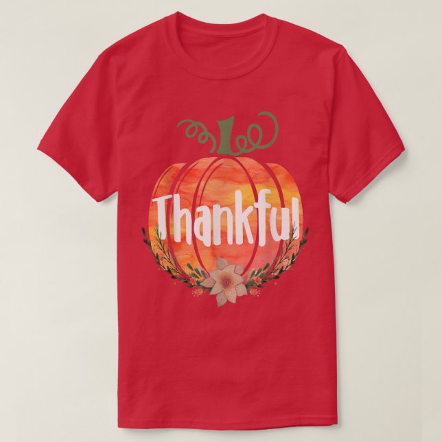 Camiseta Muy agradecida Caída Calabaza de otoño acción de g (Diseño del anverso)