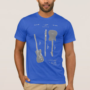 Camiseta Muy Cool Impresión de Patente de Guitarra Eléctric