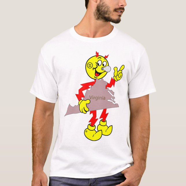 Camiseta Muy divertido Reddy Kilowatt Virginia T-Shirt (Anverso)