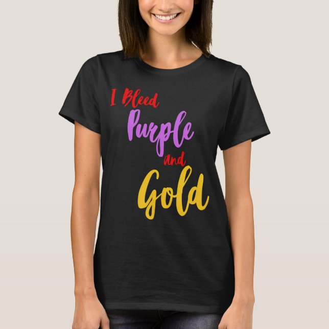 Camiseta Muy fanático de Morado y Oro (Anverso)