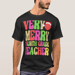Camiseta Muy Feliz cuarto grado profesor cuarto Navidad Sch