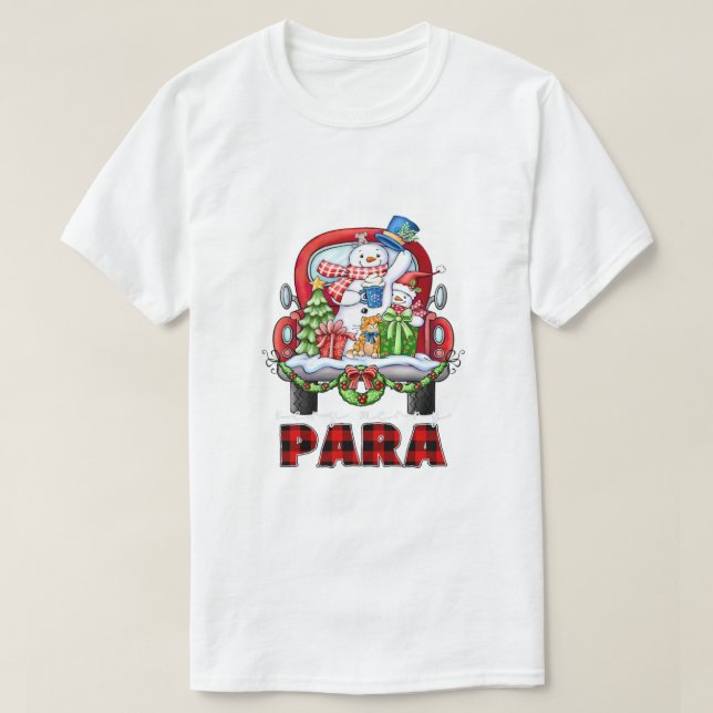 Camiseta Muy Feliz Paraprofesional Navidad Xmas Snowman (Diseño del anverso)