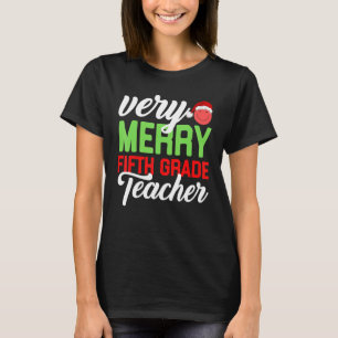 Camiseta Muy Feliz quinto grado Maestra Quinto Navidad Escu