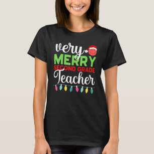 Camiseta Muy Feliz segundo curso profesor segundo Navidad S