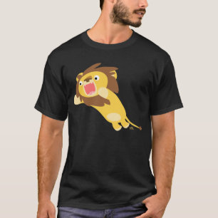 Camiseta muy hambrienta del león del dibujo