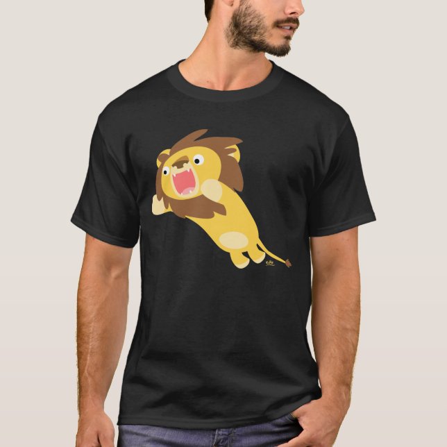 Camiseta muy hambrienta del león del dibujo (Anverso)