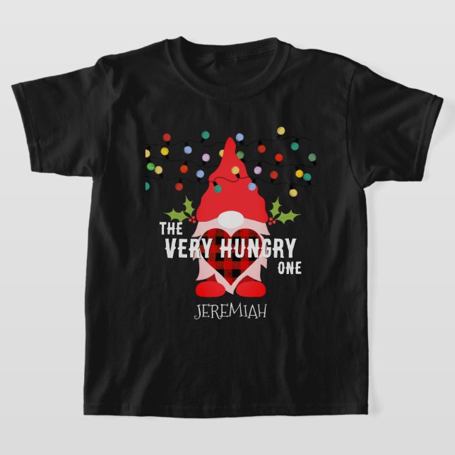 Camiseta MUY HAMBRIENTE UN Navidad familiar Gnome (Distribución)