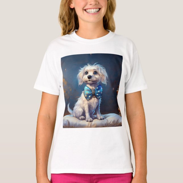 Camiseta Muy Lindo Perrito Con Corbata Azul (Anverso)