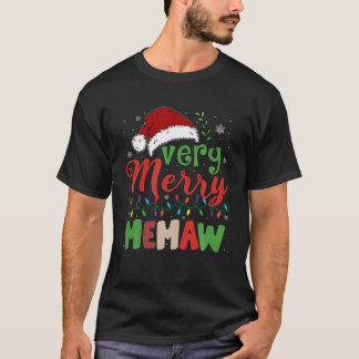 Camiseta Muy Merry Memaw Santa Hat Xmas Light Family Chris