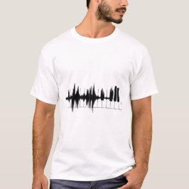Camiseta Muziek noten. Keyboard, piano toetsen.