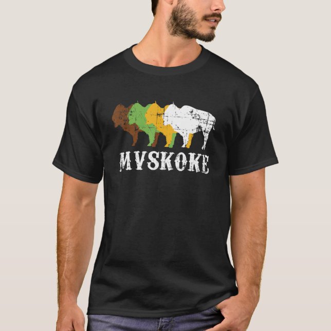 Camiseta Mvskoke Creek Muskogee Hombres indios nativos esta (Anverso)