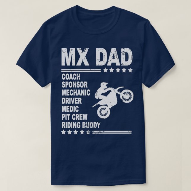 Camiseta MX DAD Motocross Supercross Dirt Bike Daddy Gift  (Diseño del anverso)
