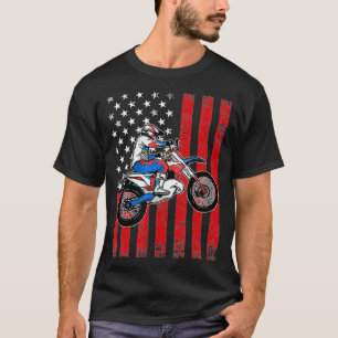 Camiseta MX, la bandera estadounidense dañada por una bicic