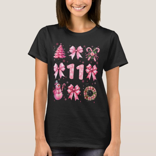 Camiseta My 11th Birthday Nk Santa Coquette Snowman 11 Year (Anverso)