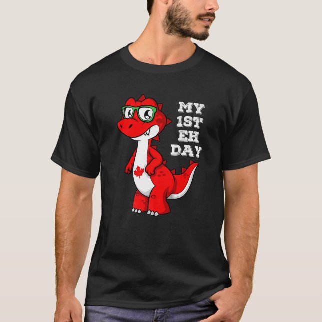 Camiseta My 1EH Day Funny Maple Leaf Canadiense Bandera Niñ (Anverso)
