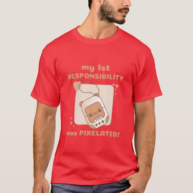 Camiseta my 1st Responsibility was Pielated Bear Gamer vint (Anverso)