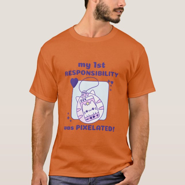 Camiseta my 1st Responsibility was Pielated Cat Gamer girl (Anverso)