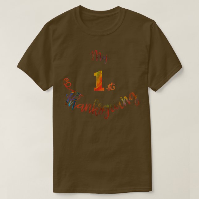 Camiseta My 1st thanksgiving black background (Diseño del anverso)