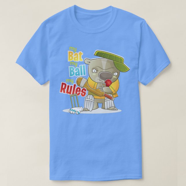 Camiseta My Bat My Ball My Rules Cricket Design Australia (Diseño del anverso)