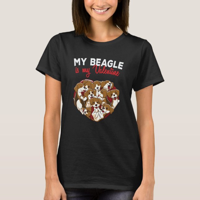 Camiseta My Beagle Is My Valentine Beagles Heart Dog Valent (Anverso)
