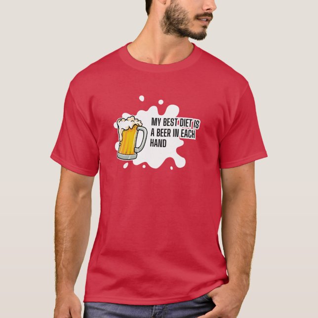 Camiseta My Best Diet Is A Beer – Funny Drinking Gift (Anverso)