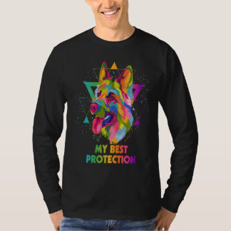Camiseta My Best Protection German Shepherd Shepard Humor