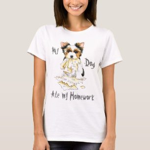 Camiseta My Biewer Terrier Ate My Homework T-Shirt