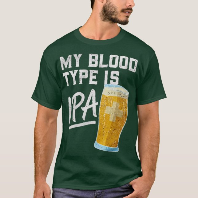 Camiseta My Blood Type Is IPA (Anverso)