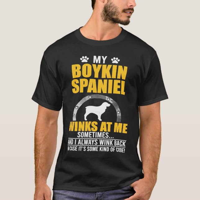 Camiseta My Boykin Spaniel Winks At me Dog Owner (Anverso)