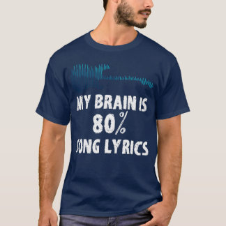 Camiseta My Brain Is 80 Song Lyrics Vintage Guitar girl