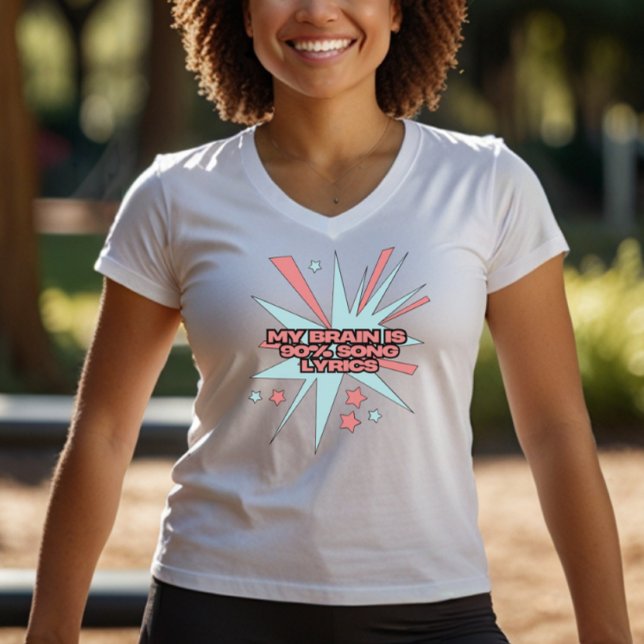 Camiseta My Brain is 90% Song Lyrics – Funny Retro Pop Art (Subido por el creador)