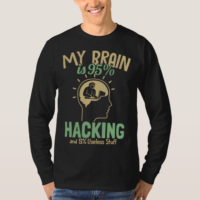 Camiseta My Brain is 95 Hacking Ethical Hacking White Hat H (Anverso)