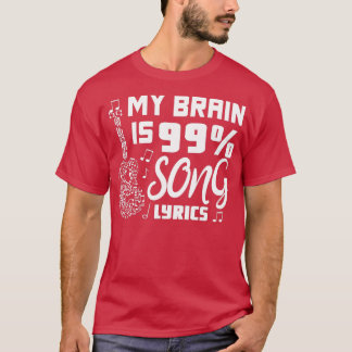 Camiseta My Brain is 99 Song Lyrics Curioso cantante musica