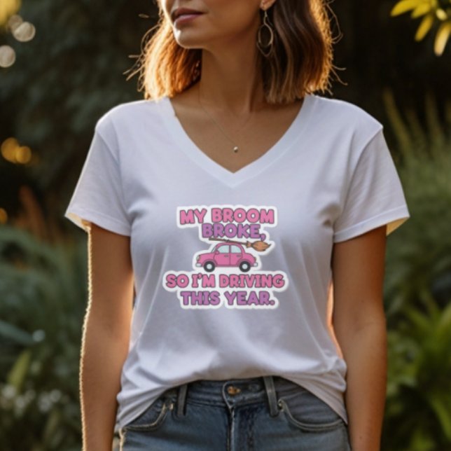 Camiseta My Broom Broke Funny Witch Quote | Halloween Humor (Subido por el creador)