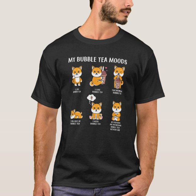 Camiseta My Bubble Tea Moods Boba Bubble Tea Cup Style (Anverso)