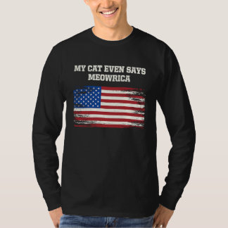 Camiseta My Cat Even Says Meowrica American Independence US