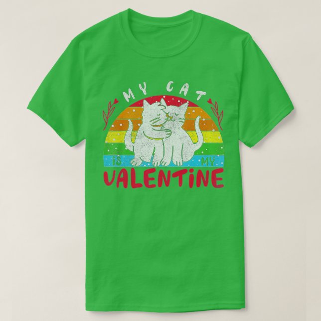 Camiseta My Cat Is My Valentine Funny Valentines Day Cat Lo (Diseño del anverso)