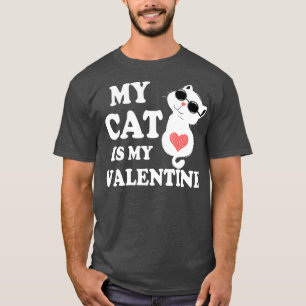 Camiseta My Cat Is My Valentine Kitten Lover Heart Valentin