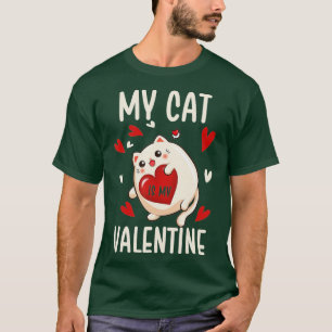 Camiseta My Cat Is My Valentine Kitten Lover Heart Valentin