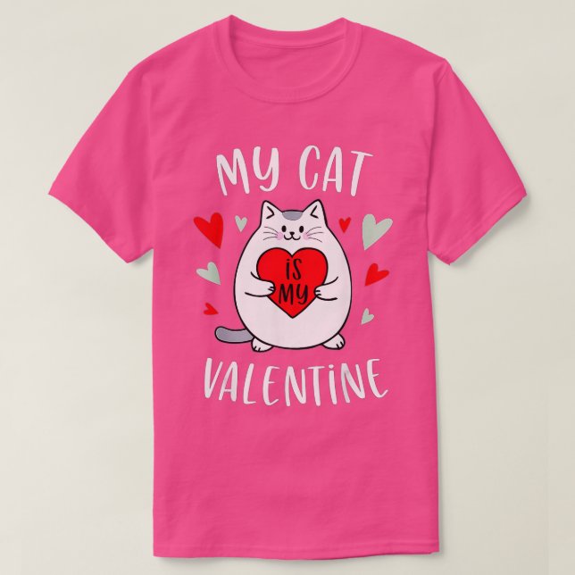 Camiseta My Cat Is My Valentines Kitten Lover Heart Valenti (Diseño del anverso)