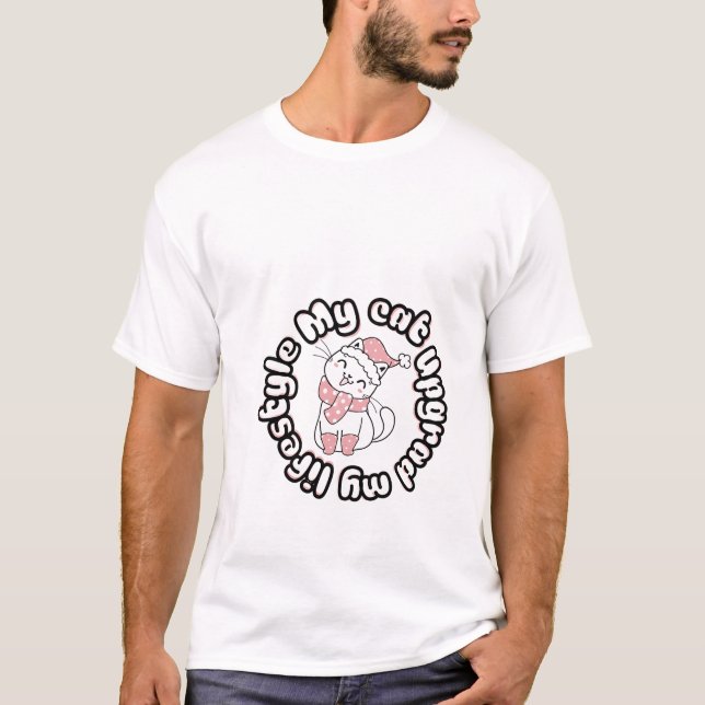 Camiseta My Cat Upgraded My Lifestyle – Cute Cat Design (Anverso)