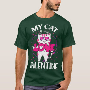 Camiseta My Cats Is My Valentine Kitten Lover Heart Valenti